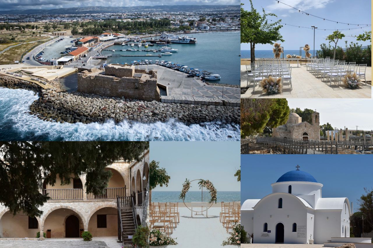 Paphos has many wedding venues, church, hotel, garden, golf club
