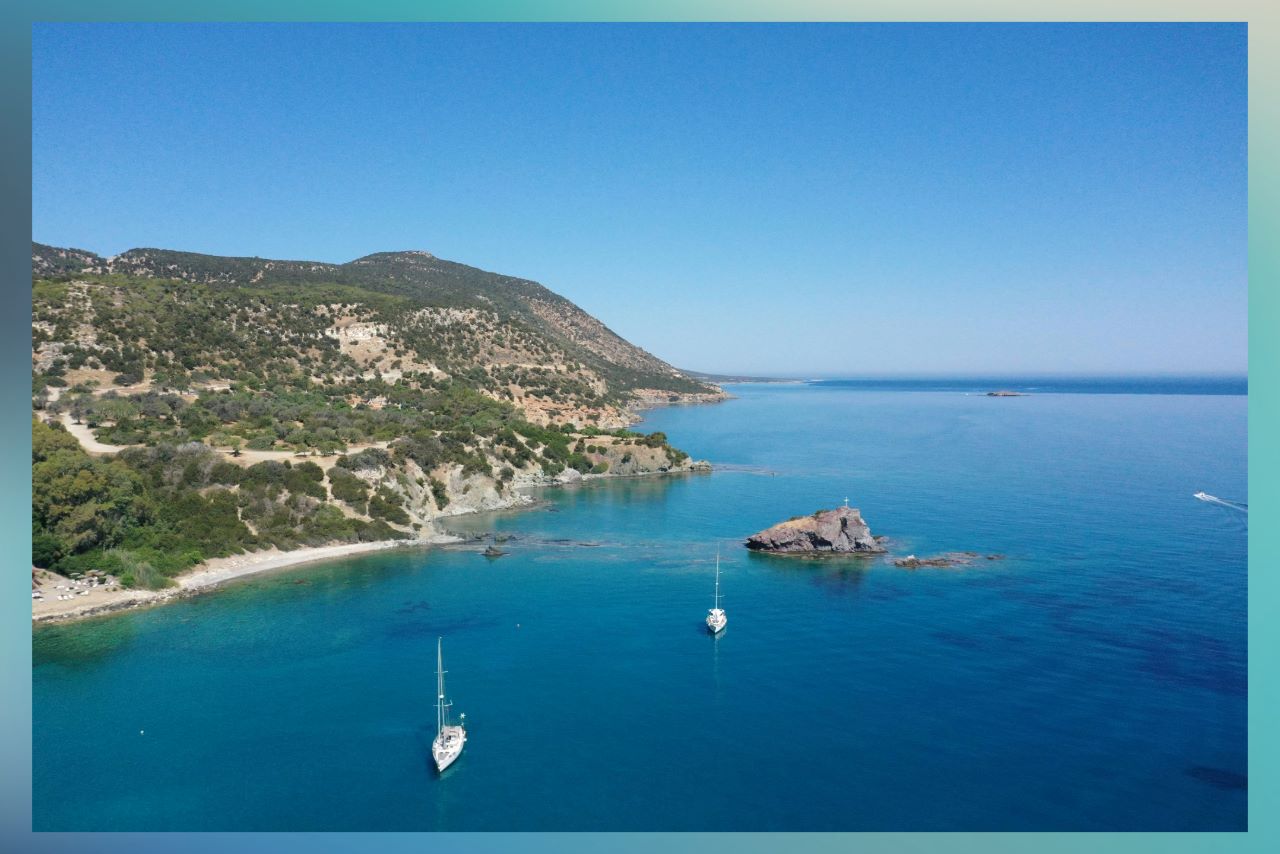 Coastline and yachts in Cyprus