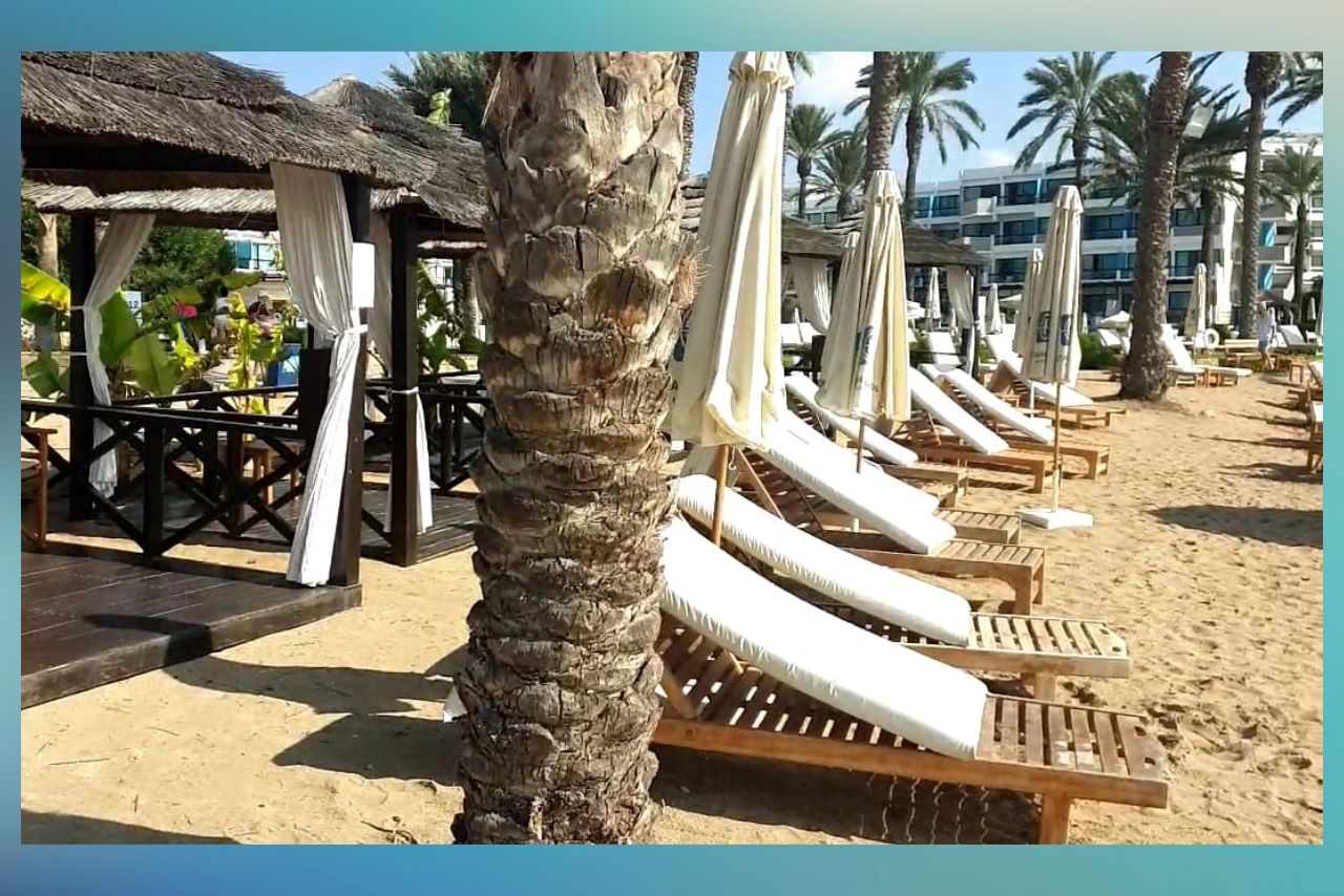 luxury sunbeds and cabans in Cyprus