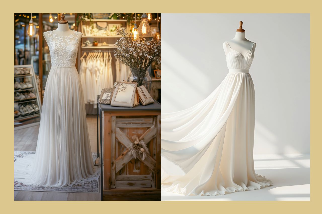 Soft flowing wedding dresses