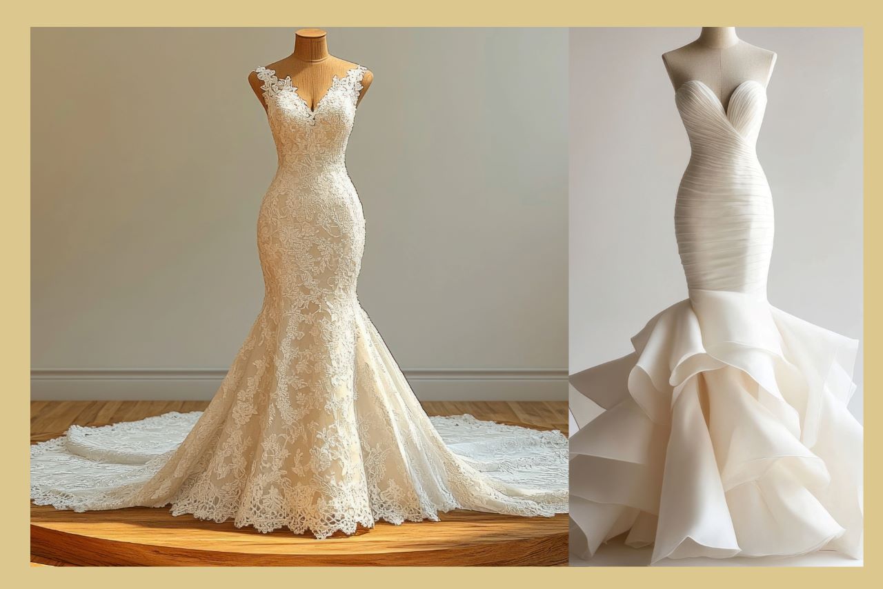 Mermaid shaped wedding dresses